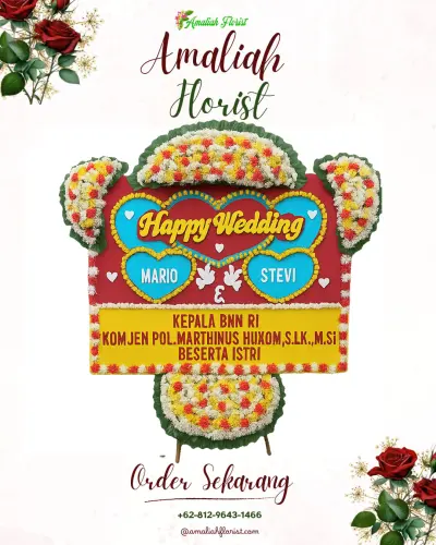 Karangan Papan Bunga Pernikahan di Cigalontang